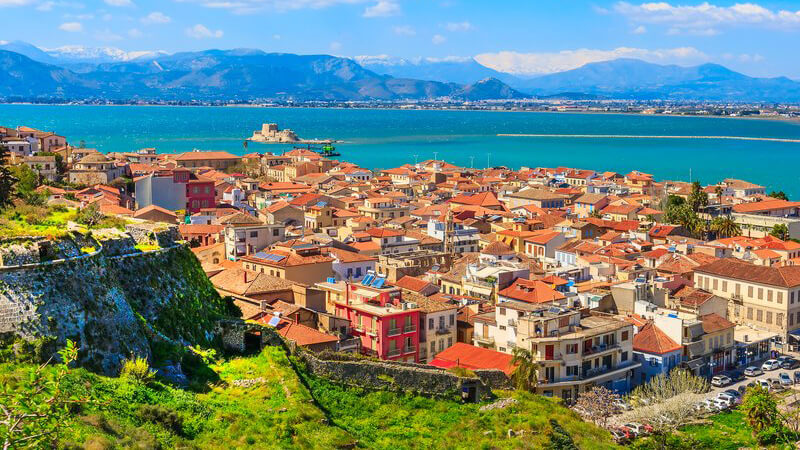 شهر بندری Nafplio در یونان